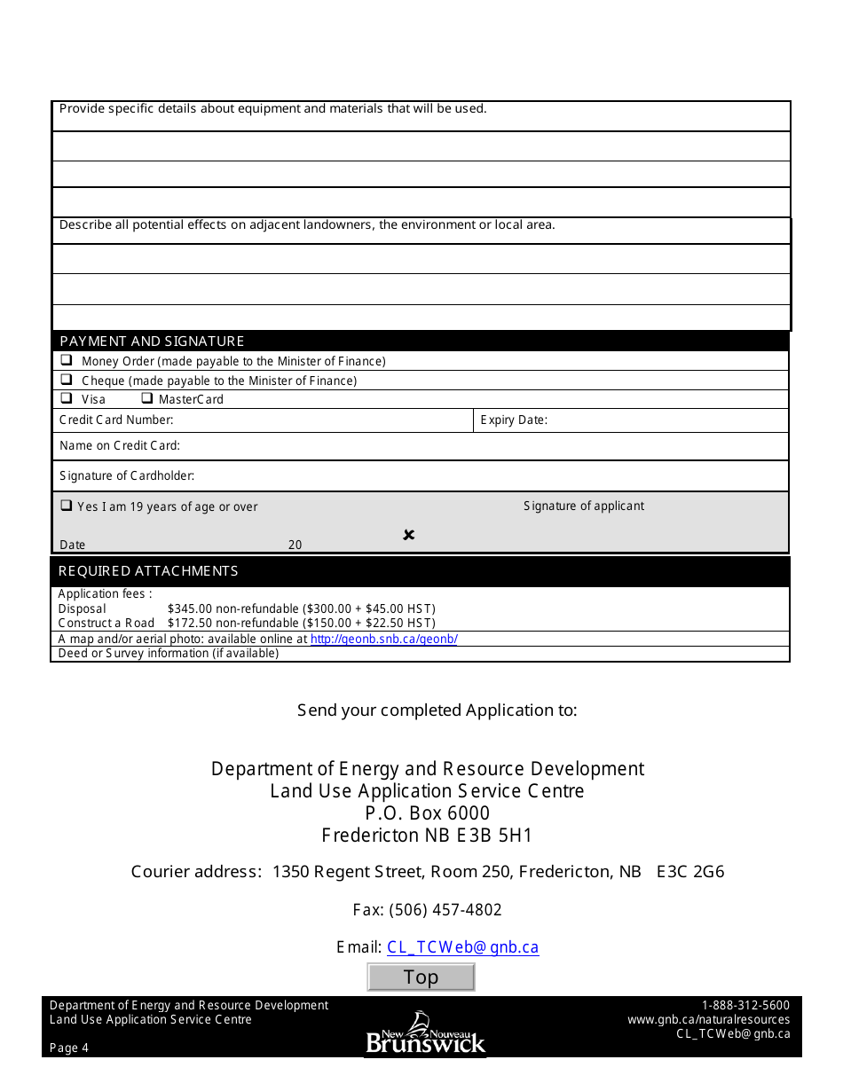 Crown Reserved Road Application - New Brunswick, Canada, Page 4