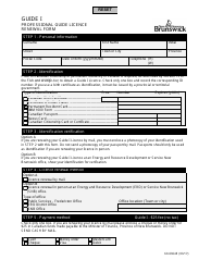 Document preview: Form 60-6364E Guide I - Professional Guide Licence Renewal Form - New Brunswick, Canada