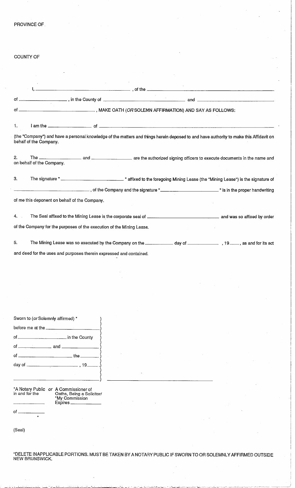 Form 14 Mining Lease - New Brunswick, Canada, Page 4