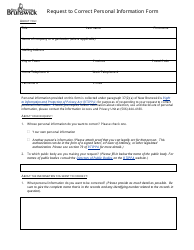 Request to Correct Personal Information Form - New Brunswick, Canada, Page 2