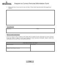Request to Correct Personal Information Form - New Brunswick, Canada, Page 3