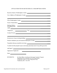 Application for Registration as a Redemption Centre - New Brunswick, Canada, Page 5