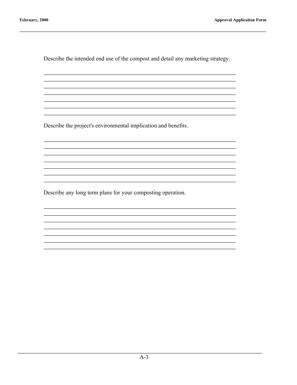 Appendix A Application Form for an Approval to Operate a Composting Facility - New Brunswick, Canada, Page 4