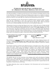 Document preview: Application Form for the Siting and Operation of a Dredge Material Disposal Site on Land - New Brunswick, Canada