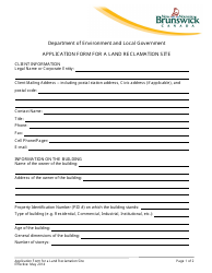 Application Form for a Land Reclamation Site - New Brunswick, Canada, Page 7