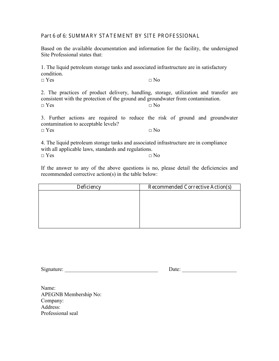 Petroleum Storage Report - New Brunswick, Canada, Page 10