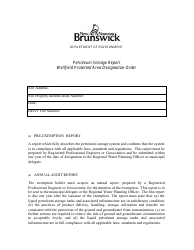 Petroleum Storage Report - New Brunswick, Canada