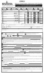 Form 35-5210 Medicare Change Request, Replacement and/or Renewal - New Brunswick, Canada
