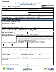 New Brunswick Insulin Pump Program (Ipp) Approval Authorization Form - New Brunswick, Canada, Page 2