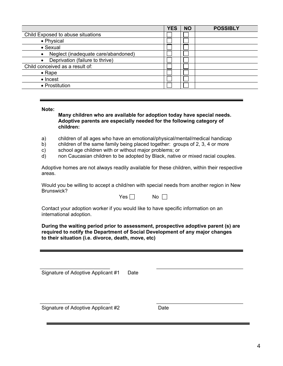 Registration of Adoptive Applicant(S) - New Brunswick, Canada, Page 4