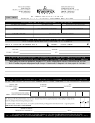 &quot;Breathing AIDS Application Form&quot; - New Brunswick, Canada (English/French)