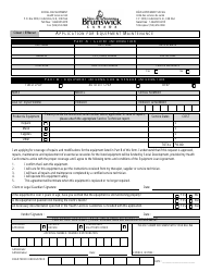 Application for Equipment Maintenance - New Brunswick, Canada, Page 2