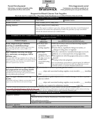 Document preview: Request for Blood Glucose Test Supplies - New Brunswick, Canada