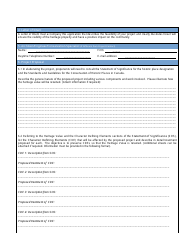 New Brunswick&#039;s Property Tax Abatement Program for Heritage Properties Application Form - New Brunswick, Canada, Page 2