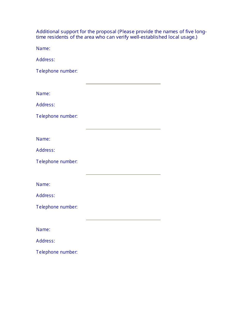 Place or Feature Name Proposal Form - New Brunswick, Canada, Page 3