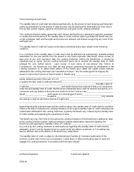 Form 1 Irrevocable Standby Letter of Credit - New Brunswick, Canada, Page 2