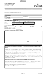 Large Building Move Application Form - New Brunswick, Canada