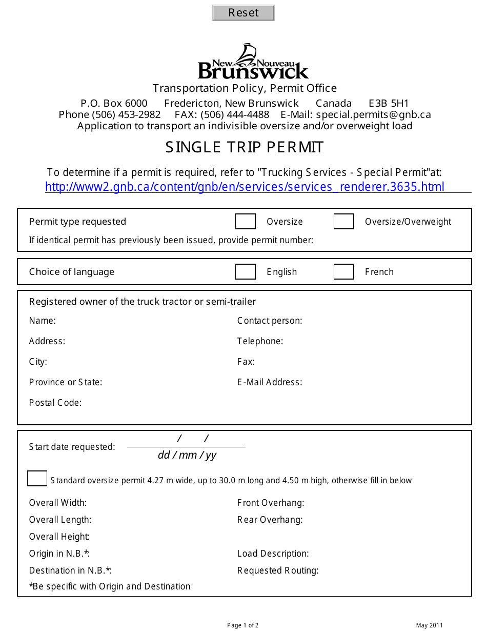 one trip permit para que sirve