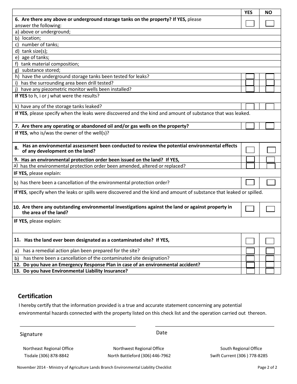 Application to Purchase Agricultural Lease Land - Saskatchewan, Canada, Page 3