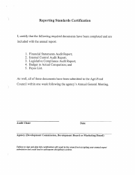 Document preview: Reporting Standards Certification - Saskatchewan, Canada
