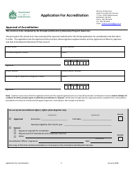 Application for Accreditation - Saskatchewan, Canada, Page 2