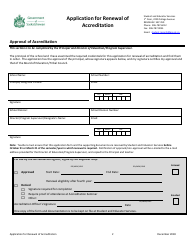 Application for Renewal of Accreditation - Saskatchewan, Canada, Page 2