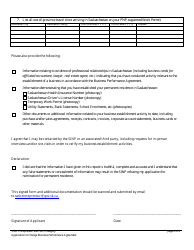 Application to Change Business Performance Agreement - Saskatchewan, Canada, Page 2