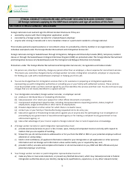 Ethical Conduct Disclosure and Applicant Declaration and Consent Form - Saskatchewan, Canada