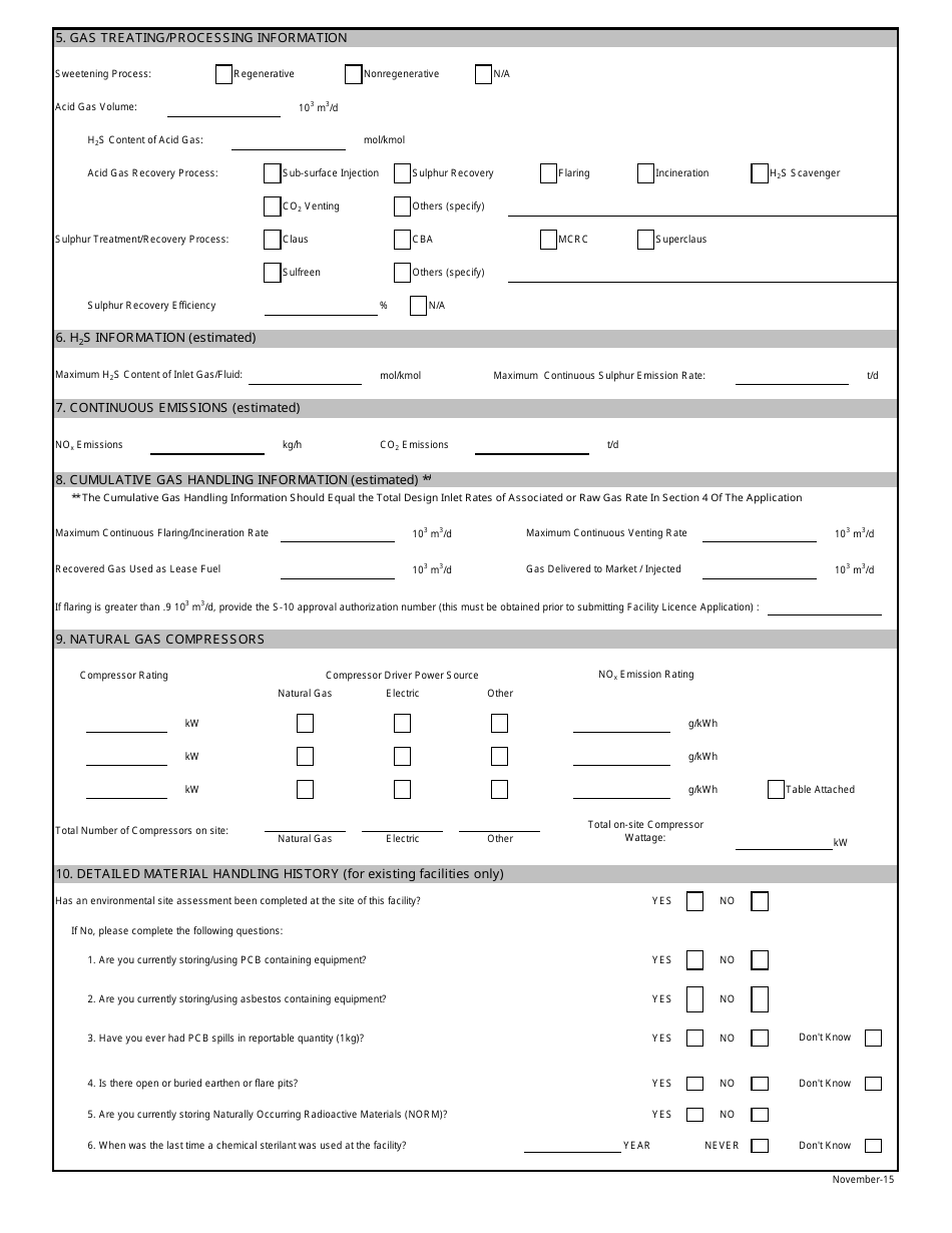 Upstream Oil and Gas Facility Licence Application - Saskatchewan, Canada, Page 3