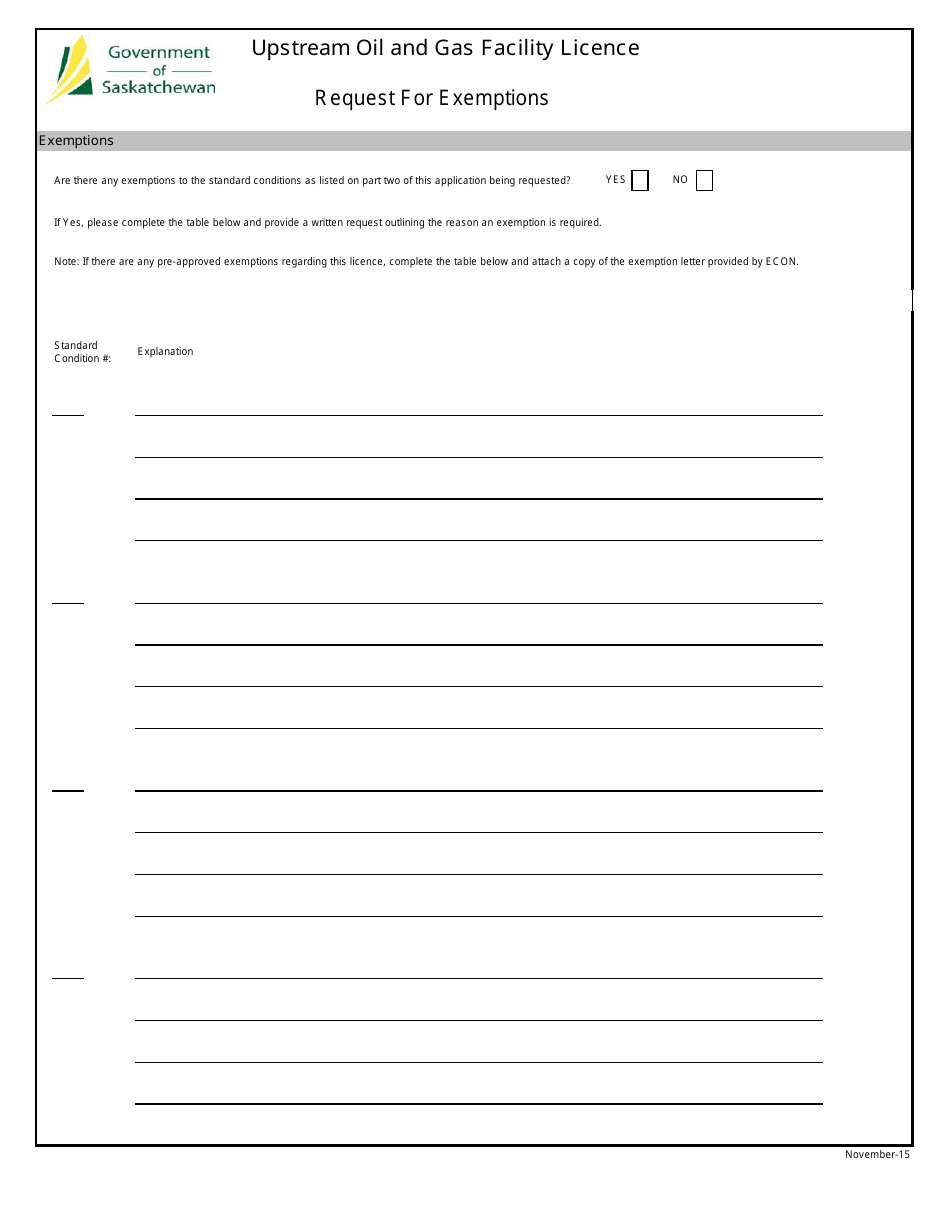 Upstream Oil and Gas Facility Licence Application - Saskatchewan, Canada, Page 6