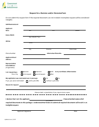 Request for a Revision and/or Extension Form - Saskatchewan, Canada, Page 3