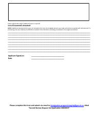 Request for a Second Review Form - Saskatchewan, Canada, Page 2