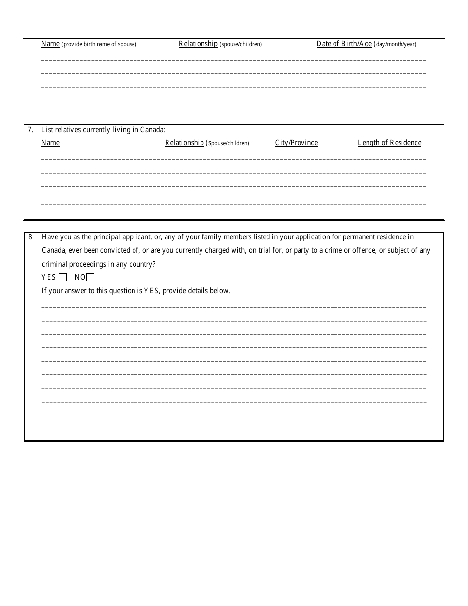 Form SINP-100-8 Family or Accompanying Farm Employee Category Application Form - Saskatchewan, Canada, Page 3