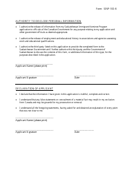 Form SINP-100-8 Family or Accompanying Farm Employee Category Application Form - Saskatchewan, Canada, Page 4