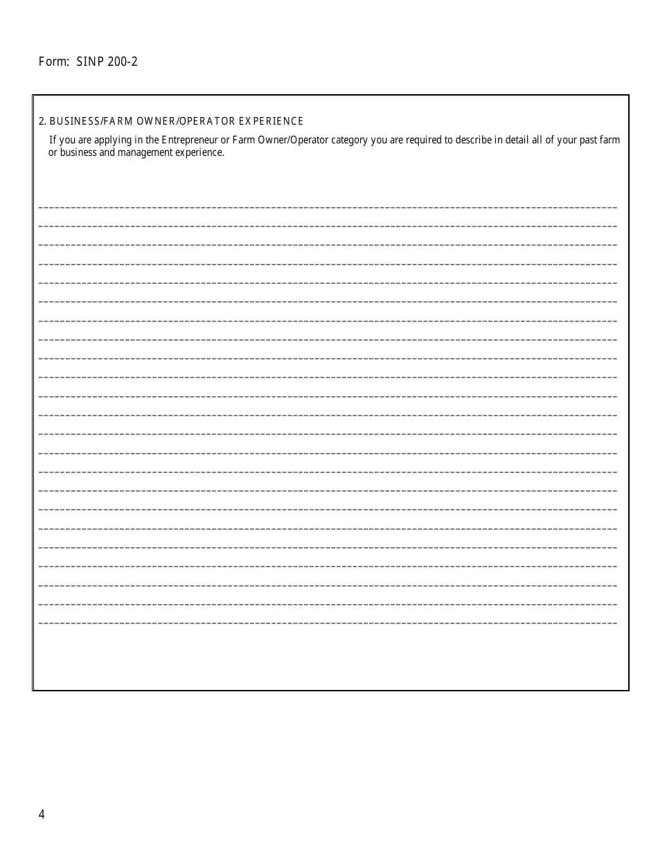 Form SINP200-2 Personal / Business Net Worth - Saskatchewan, Canada, Page 4