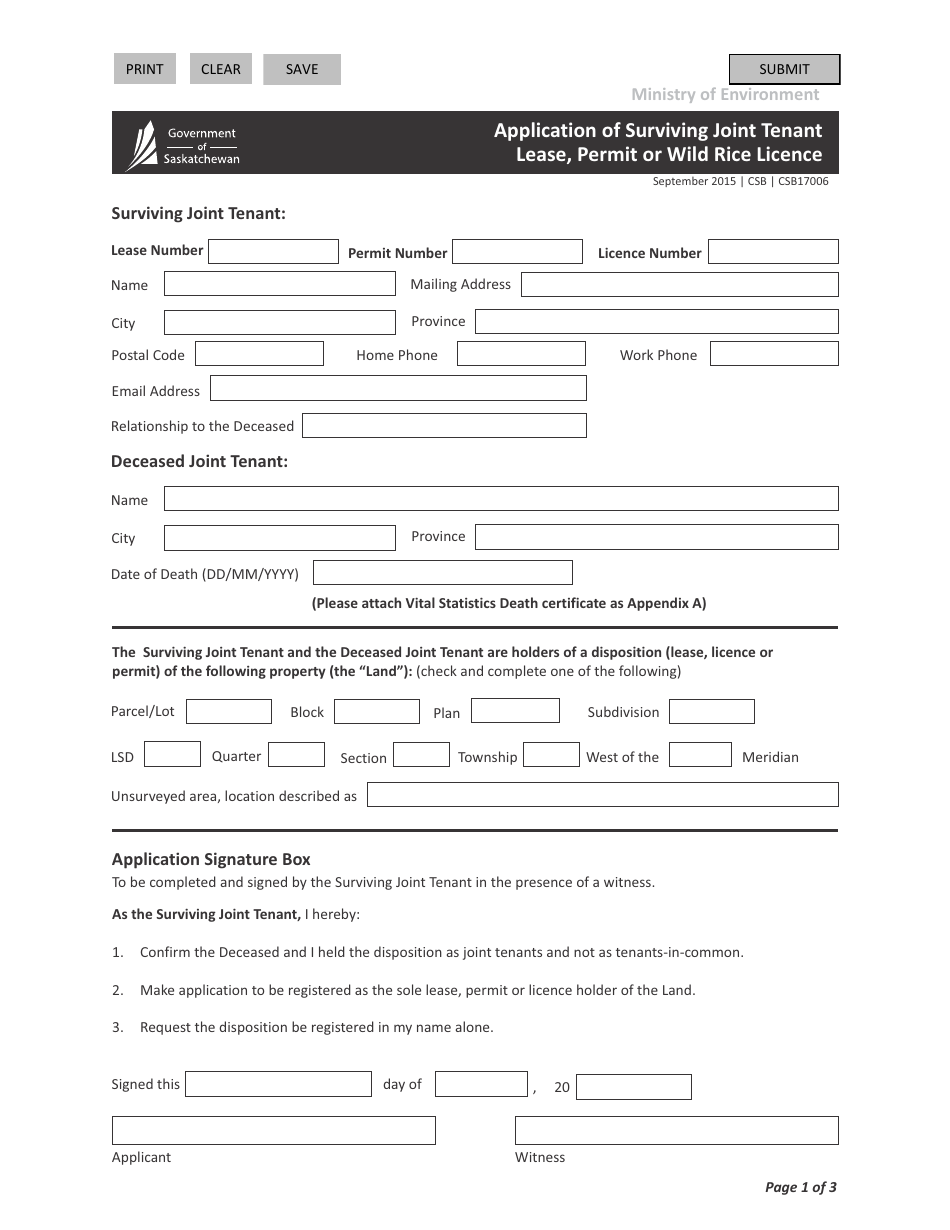 Form CSB17006 - Fill Out, Sign Online and Download Fillable PDF ...