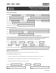 Form CSB17006 Application of Surviving Joint Tenant Lease, Permit or Wild Rice Licence - Saskatchewan, Canada