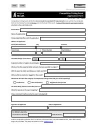 Document preview: Form CSB8003 Competitive Fishing Event Application Form - Saskatchewan, Canada