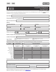 Document preview: Form CSB8004 Competitive Fishing Event Summary Form - Saskatchewan, Canada