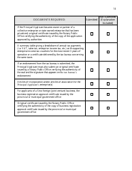 &quot;Saskatchewan Immigrant Nominee Program - Entrepreneur Category Document Checklist&quot; - Saskatchewan, Canada, Page 14