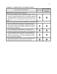 &quot;Saskatchewan Immigrant Nominee Program - Entrepreneur Category Document Checklist&quot; - Saskatchewan, Canada, Page 16
