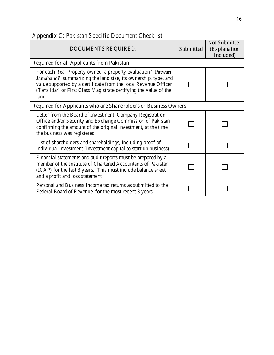 Saskatchewan Immigrant Nominee Program - Entrepreneur Category Document Checklist - Saskatchewan, Canada, Page 16