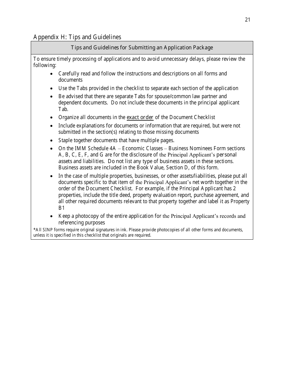 Saskatchewan Immigrant Nominee Program - Entrepreneur Category Document Checklist - Saskatchewan, Canada, Page 21