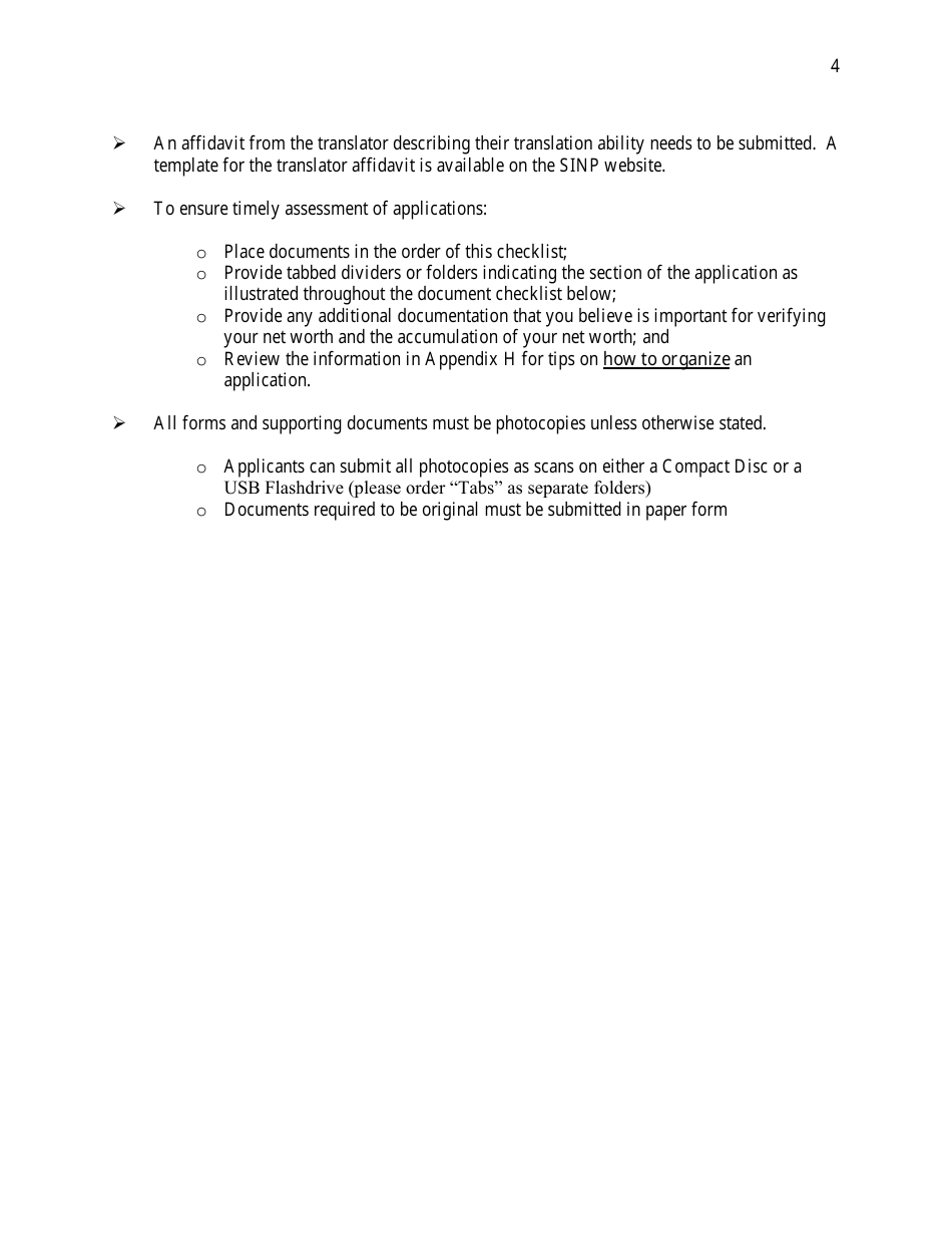 Saskatchewan Immigrant Nominee Program - Entrepreneur Category Document Checklist - Saskatchewan, Canada, Page 4