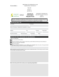 Form A (F-22.01 REG 1) Part II Access to Information Request Form - Saskatchewan, Canada