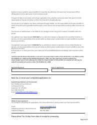 Form CSB12008 Falconry Import/Export Permit Application Form - Saskatchewan, Canada, Page 2