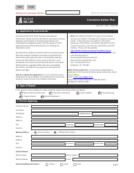 Document preview: Form CSB21003 Corrective Action Plan - Saskatchewan, Canada