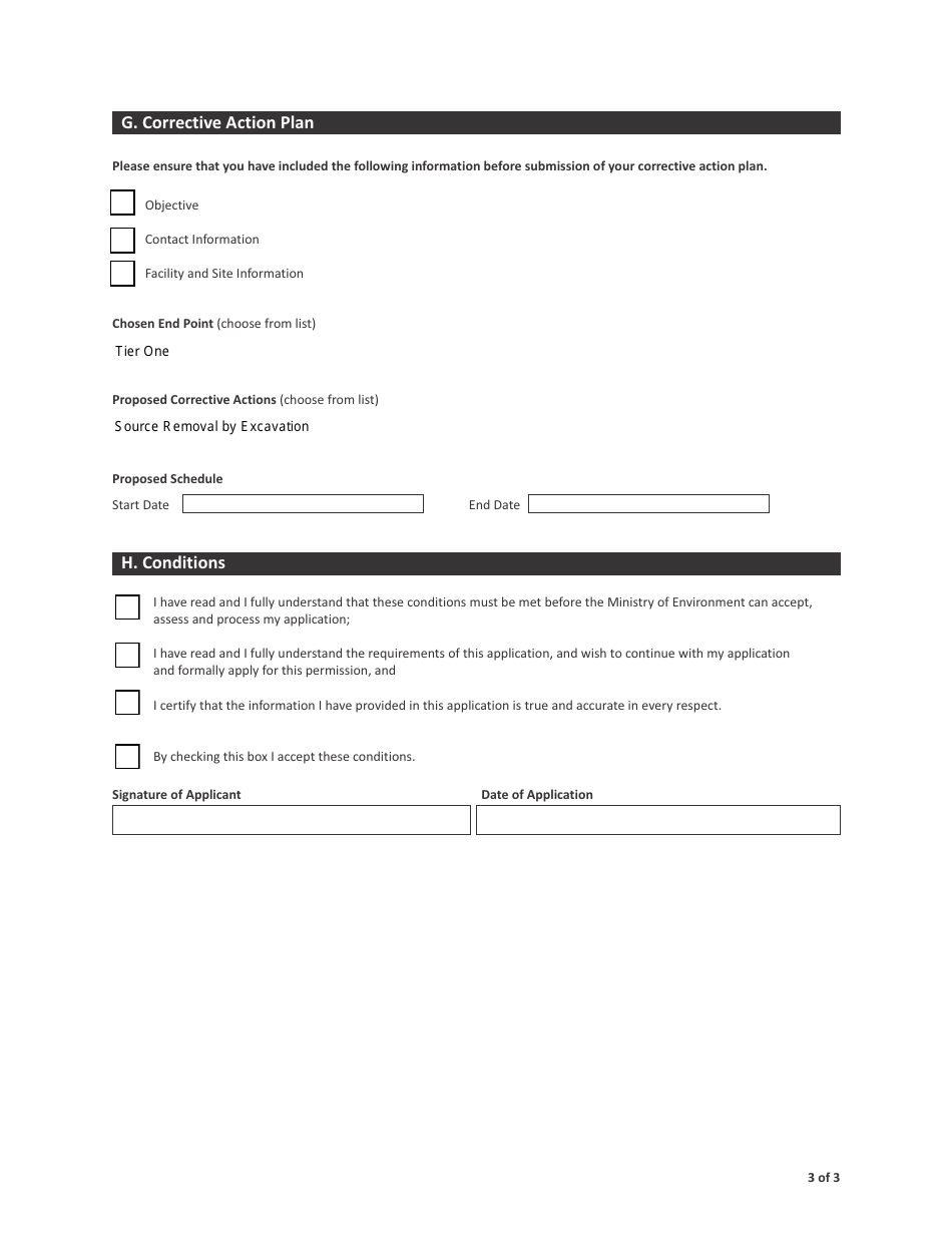 Form CSB21003 Corrective Action Plan - Saskatchewan, Canada, Page 3