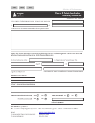 Document preview: Form CSB12010 Mount & Retain Application - Statutory Declaration - Saskatchewan, Canada