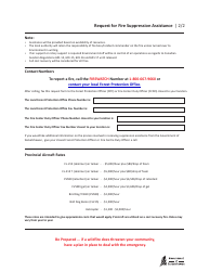 Form CSB23003 Request for Fire Suppression Assistance - Saskatchewan, Canada, Page 2